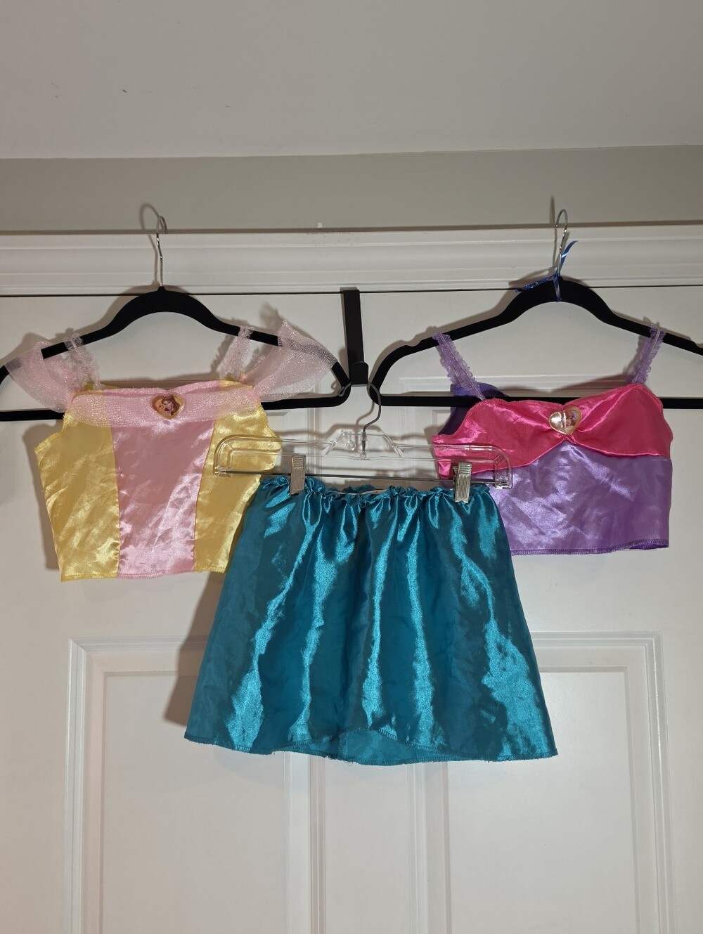 Disney Girls' Colorful Princess Costume Set - Pink, Yellow, Purple, Teal 4-6X